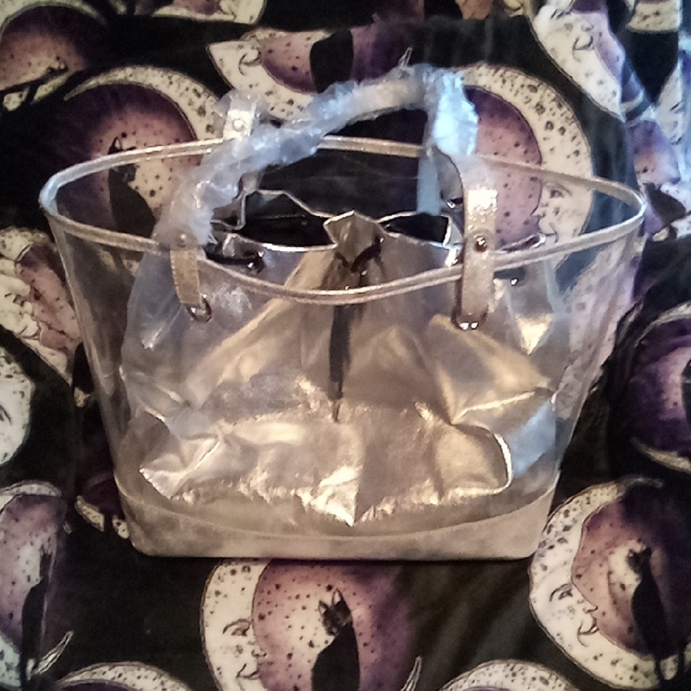 Joseph Ribkoff Clear Tote with Silver Insert